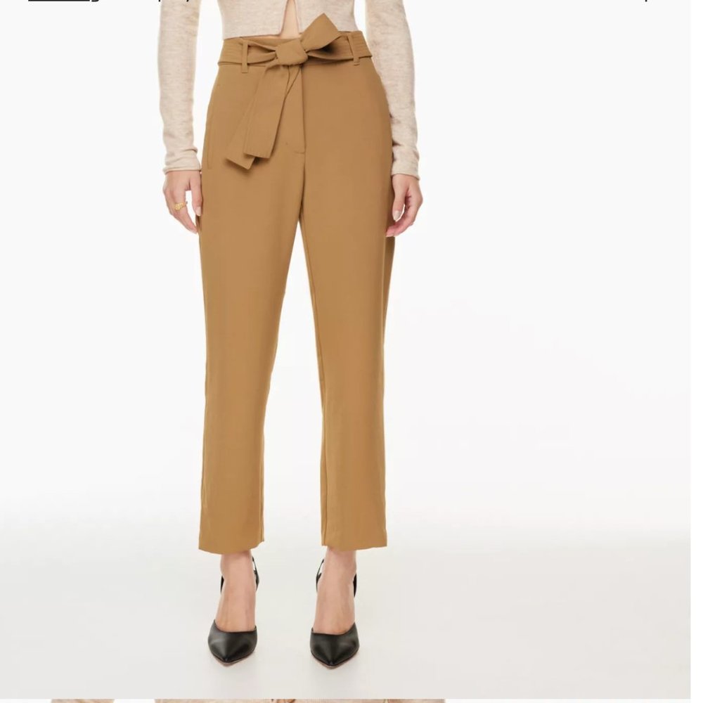 Wilfred Tie-Front Cropped Japanese Crepe Pants, sz 4/27
